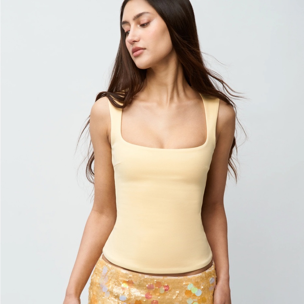 Danielle Guizio Yellow Tank Top